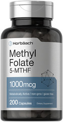 Methyl Folate 1000 mcg | 200 Capsules | 5-MTHF | Methylfolate | by Horbaach
