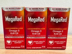 3x MegaRed Ultra Concentrate Omega-3 Krill Oil 750mg 80 Softgels Exp. 01/2028