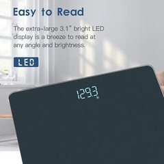 Digital Bathroom Scale 400lb LED Display Step-On 3 AAA Batteries Blue