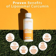 Manna Vitamins Evolved Liquid Liposomal Curcumin Turmeric Supplement 7.6 Fl Oz