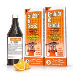 Emulsión de Escocia Cod Liver Oil Complex with Vitamins A, D, E, B1 – Natural…