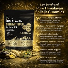 Organic Himalayan Shilajit Gummies 3000mg for Energy & Wellness Supplements