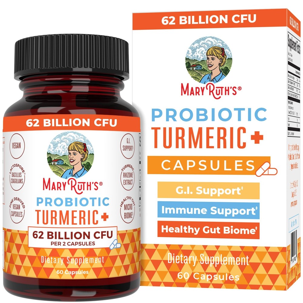 MaryRuth Organics Probiotic Turmeric + Extra GI Support | 62 Billion CFU | Or…