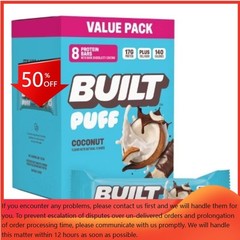 Built Bar Puff Coconut Protein Bars – 17g Protein – 1.41oz/8ct