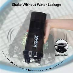 3 Layers Shaker Protein Bottle Powder Shake Cup Large Capacity Water Bottle Mixi