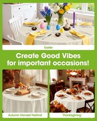 Pureegg Plastic Table Cloth Disposable 10 Pack, 84” Round Table Cloths, Part…