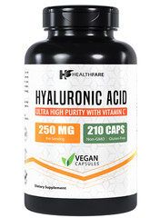 Hyaluronic Acid 250mg 210 Capsules 25mg of Vitamin C For Joint and Skin Health