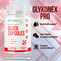 (1 Pack) Glykonex Pro Advanced Support Blood Supplement GlykonexPro 60 Capsules