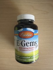 Carlson Labs E-Gems Elite 400 IU 120 Soft Gels Gluten Free Preservative Free