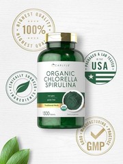Organic Chlorella Spirulina Tablets | 1300 Count | 50/50 Blend | Non-Gmo