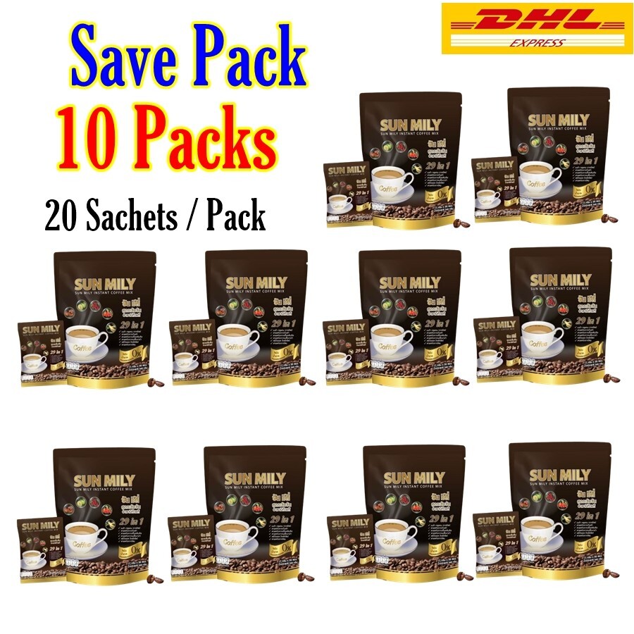 10x Sun Mily Coffee Healthy Instant Coffee Weight Loss 29 in1 Slender No sugar