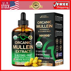 Mullein Drops for Lungs – USDA Organic Liquid – Mullein Leaf Extract Supplement