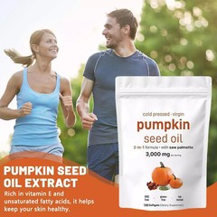 Cold pressed virgin pumpkin seed oil, 2-in-1 formula, containing saw palmetto
