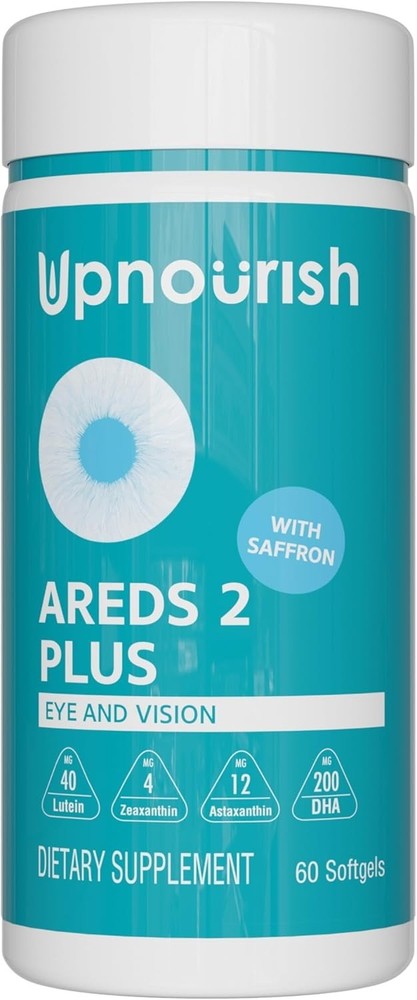 UpNourish AREDS 2+ – Advanced Eye Vitamin Supplement for Macular Health and D.