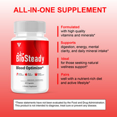 (5 Pack) BioSteady Blood Optimizer, Bio Steady Advanced Formula (300 Capsules)