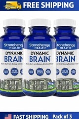 Pack of 3 Dynamic Brain Supplement 60 Capsules–Memory Focus Clarity, EXP 09/2027