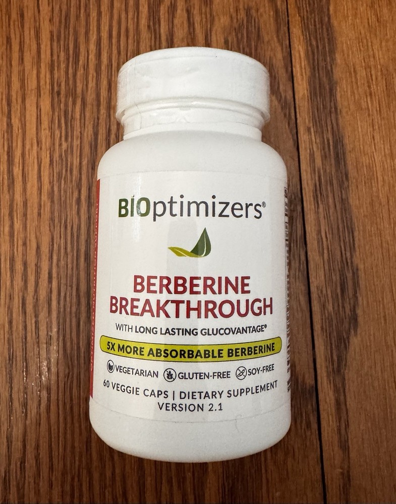 BiOptimizers Berberine Breakthrough Glucovantage 60 Veggie Caps Exp 02/2028