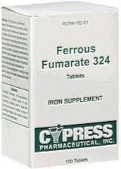 Cypress Pharmaceutical Ferrous Fumarate 324 Tablets, Boxed, 100Ct
