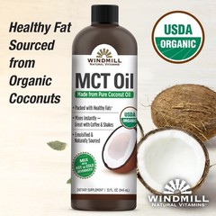 Windmill USDA Organic MCT Oil, Made From Pure Coconut Oil, 32 Fluid Ounces!