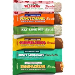 Barebells Protein Bars 6-Pack Sampler: Wild Cherry, Key Lime, Caramel, Mint, Ban