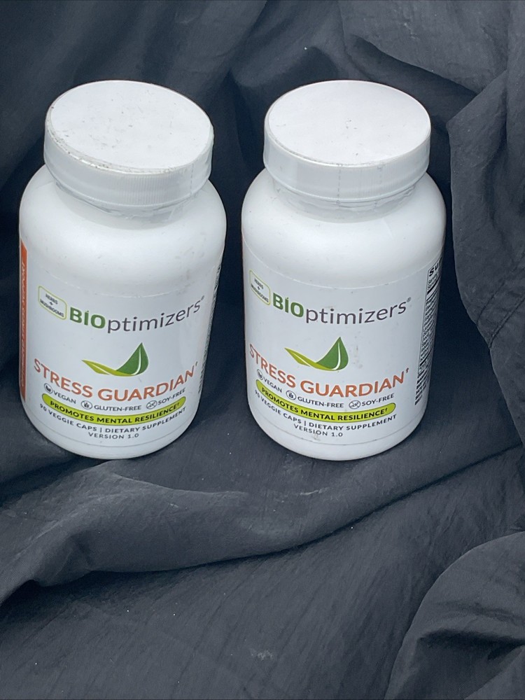 2X BiOptimizers Stress Guardian 90 Veggie Caps Vegan Supplement Version
