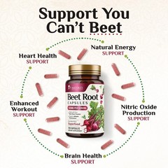 Organic Beet Root – 1300mg per Serving – Extra Strength 120 Count (Pack of 1)
