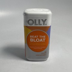 OLLY / BEAT THE BLOAT- Digestive Enzymes Dandelion Ginger Fennel 25 Ct Exp 06/27