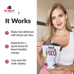 Force Factor Total Beets Healthy Energy Beetroot Soft Chews, Acai Berry, 60 Ct