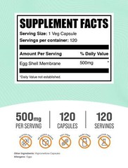 BulkSupplements Egg Shell Membrane Collagen 120 Capsules – 500mg Per Serving