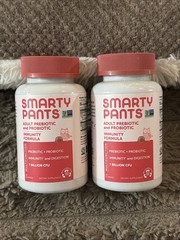 2x SmartyPants Adult Pre-Probiotic Immunity Strawberry 60 Gummies Exp 07/26