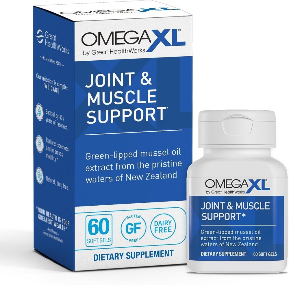 OmegaXL Joint Support Supplement, for Relief – Natural Muscle Support, Green Lip