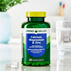 Spring Valley Calcium Magnesium & Zinc Plus Vitamin D3 Coated Caplets, 250 Count