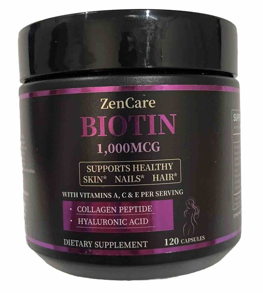 Biotin Collagen Peptide, Hyaluronic Acid 1,000mcg Hair, Skin, Nail Sealed New