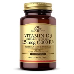 Solgar Vitamin D3 Cholecalciferol 125 mcg 5000 IU 100 Softgels