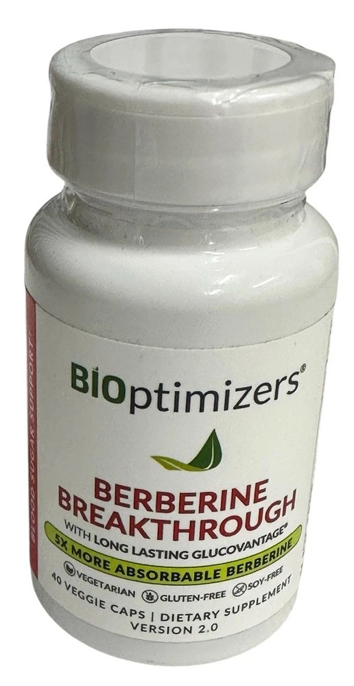 BiOptimizers Berberine Breakthrough 40 Veggie Caps Version 2.0 New Exp. 4/27