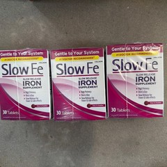 3 Pack Slow Fe Slow Release Iron Supplement 30 Tabs By Slow Fe Exp.9/28