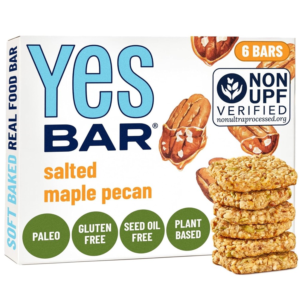 Plant Based Protein Bars Salted Maple Pecan Low Sugar 6 Count