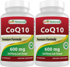 2 Pack Best Naturals CoQ10 600 mg 60 Capsules