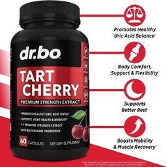 Tart Cherry Extract Capsules Supplement – Purge Uric Acid Flush Cleanse Antioxid