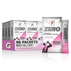 Gatorade Zero Sugar Electrolyte Powder Drink Mix Strawberry Ice 96