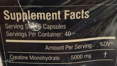 Micronized Creatine Monohydrate 200 Capsules Supplement BikaYalue Exp. 07/2026