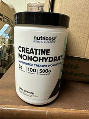 Nutricost Creatine Monohydrate Unflavored Powder 500g 100serv EXP 9/26
