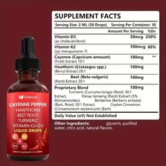 Cayenne Pepper Supplement Liquid Drops + Hawthorn Berry – Pack 2