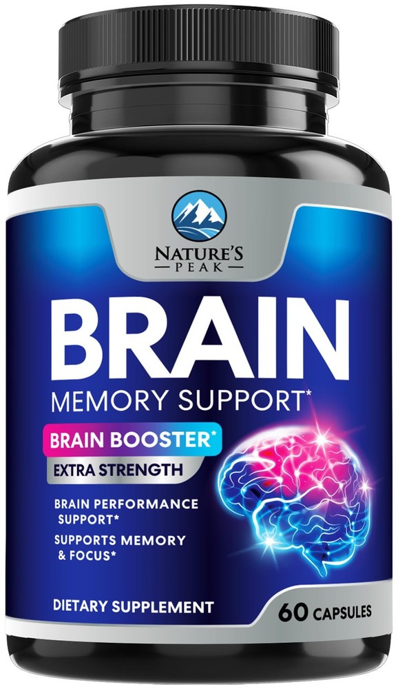 Brain Memory Supplement Pills – 3X Strength Nootropics 60 Count (Pack of 1)