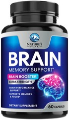 Brain Memory Supplement Pills – 3X Strength Nootropics 60 Count (Pack of 1)