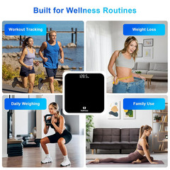 Digital Bathroom Scale for Body Weight: High-Precision 4-Sensor Accuracy, LED Di
