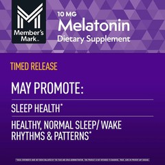 Members Mark Timed Release Melatonin Tablets 10mg 300ct Exp 5/2028