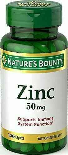 Nature’s Bounty Zinc 50mg Caplets 100 Count Immune Support Exp 09/25