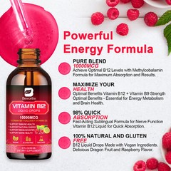 Vitamin B12 Supplement Liquid Drops Extra Strength Suport Immunity Energy 60ML