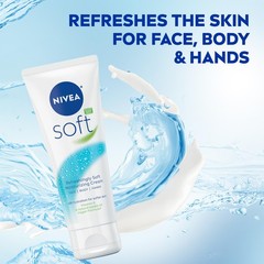 NIVEA Soft Refreshingly Moisturizing Cream, 2.6 Ounce (Pack of 3), WHITE